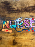 Nurse with bandaid vinyl