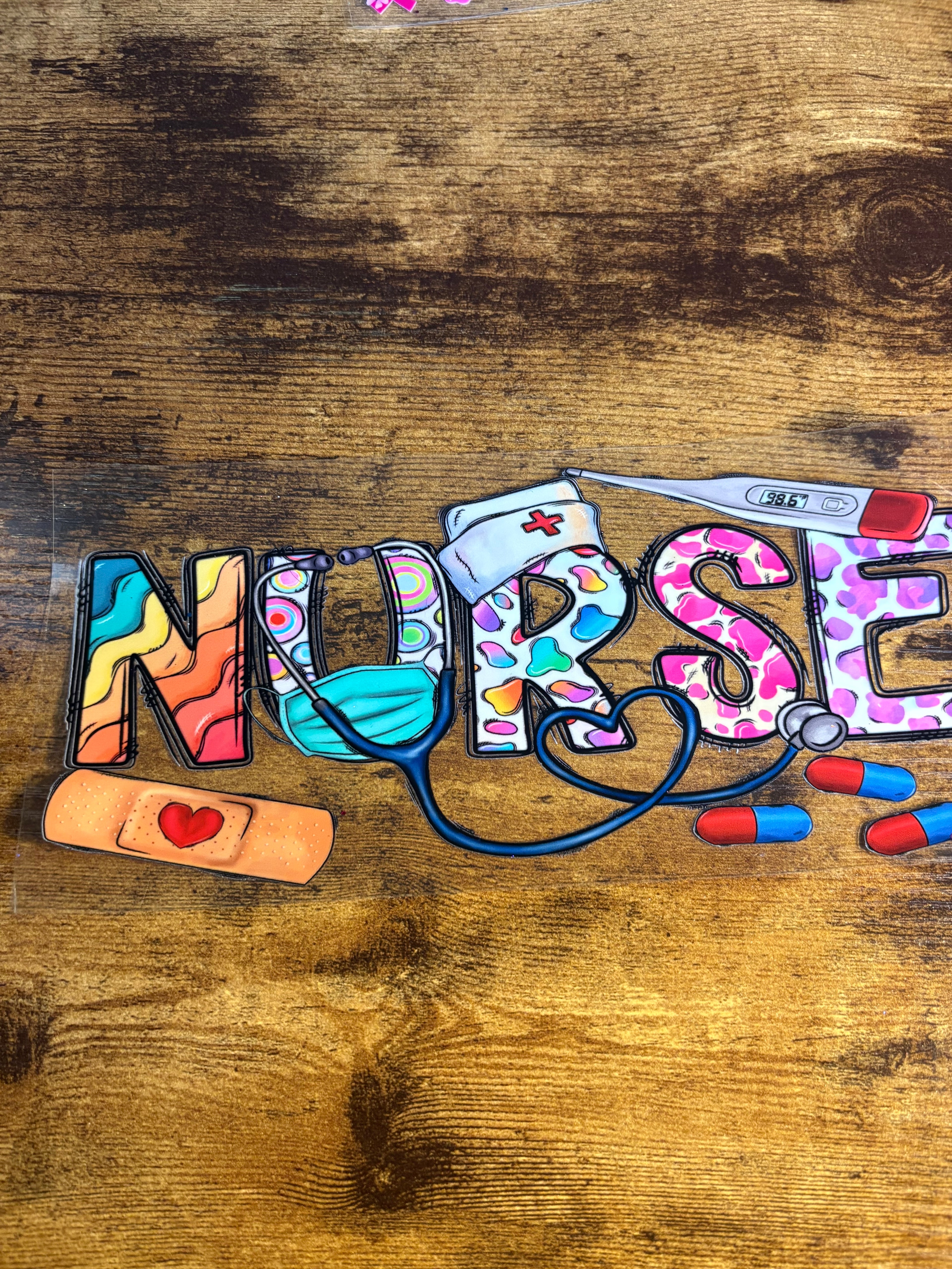 Nurse with bandaid vinyl