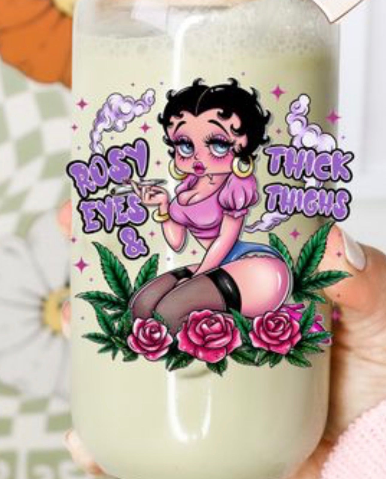 Betty boop rosy eyes and thick thighs